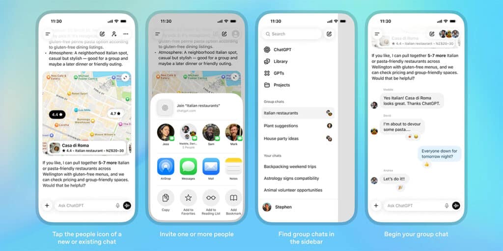 chatgpt group chats - openai